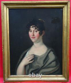 Portrait Of Woman Period I Empire Oil/toile 19th Century German School