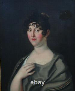 Portrait Of Woman Period I Empire Oil/toile 19th Century German School