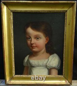 Portrait Of Young Girl Age I Empire 19th Century French School Pst