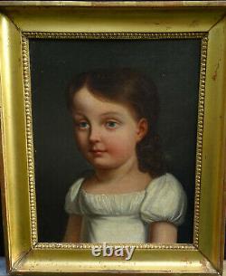 Portrait Of Young Girl Age I Empire 19th Century French School Pst