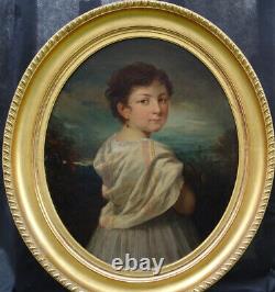 Portrait Of Young Girl Epoque Louis Philippe Second Empire H/t From The 19th Century