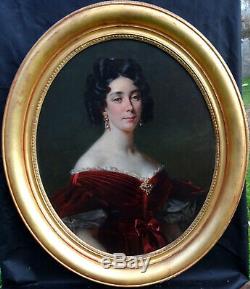 Portrait Of Young Woman Charles X French School Of The Nineteenth Century Hst