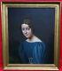 Portrait Of Young Woman From Charles X 19th Century French School Hst