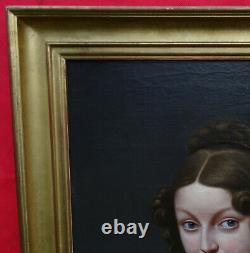 Portrait Of Young Woman From Charles X 19th Century French School Hst