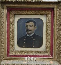 Portrait of a Gentleman. Oil on Zinc. Period Frame. 19th Century