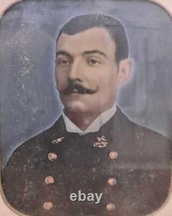 Portrait of a Gentleman. Oil on Zinc. Period Frame. 19th Century