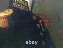 Portrait of a Man Officer Charles X Era Oil/Canvas 19th Century