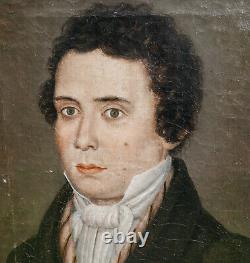Portrait of a Man from the Louis XVIII Period, Oil on Canvas from the 19th Century, Signed