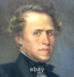 Portrait of a Man in the Louis Philippe Era Oil on Canvas from the 19th Century