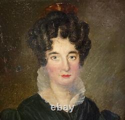 Portrait of a Woman from the Charles X Era, Oil on Canvas from the 19th Century