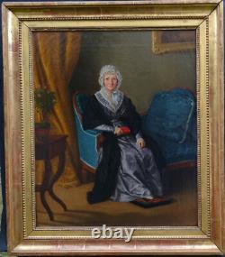 Portrait of a Woman from the Charles X Period, Oil on Canvas from the Early 19th Century
