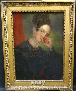 Portrait of a Woman from the Louis Philippe Era, French School of the 19th Century, Oil on Canvas
