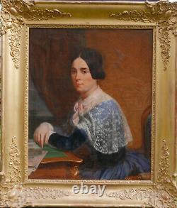 Portrait of a Woman from the Louis Philippe Era, Oil on Canvas from the 19th Century