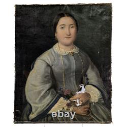 Portrait of a Woman in Oil, Empire Period, 19th Century