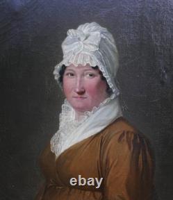Portrait of a Woman with a Headdress, First Empire Period, Oil on Canvas, Early 19th Century