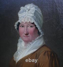 Portrait of a Woman with a Headdress, First Empire Period, Oil on Canvas, Early 19th Century