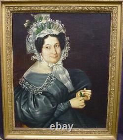 Portrait of a Woman with a Louis Philippe Era Headdress Oil/Canvas from the 19th Century