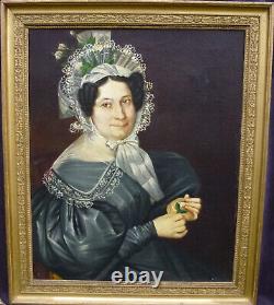 Portrait of a Woman with a Louis Philippe Era Headdress Oil/Canvas from the 19th Century