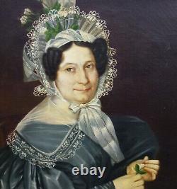 Portrait of a Woman with a Louis Philippe Era Headdress Oil/Canvas from the 19th Century