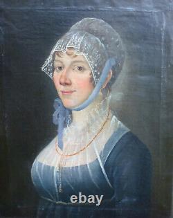 Portrait of a Woman with an Empire Era Headdress Oil/Canvas from the 19th Century
