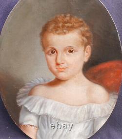 Portrait of a Young Boy from the Louis Philippe Era, Oil on Canvas, 19th Century