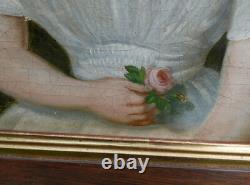 Portrait of a Young Girl, Louis Philippe Era, Oil on Canvas from the 19th Century