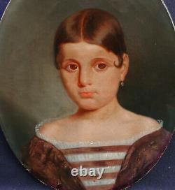 Portrait of a Young Girl from the Louis Philippe Era Oil/Canvas 19th Century