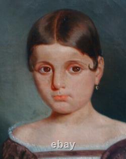 Portrait of a Young Girl from the Louis Philippe Era Oil/Canvas 19th Century