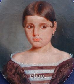 Portrait of a Young Girl from the Louis Philippe Era Oil/Canvas 19th Century