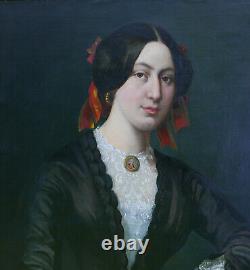 Portrait of a Young Woman Second Empire Period Oil/Canvas from the 19th Century