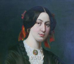 Portrait of a Young Woman Second Empire Period Oil/Canvas from the 19th Century