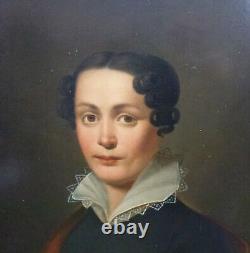 Portrait of a Young Woman from the Charles X Era

<br/> Oil on Panel, Early 19th Century