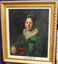 Portrait of a Young Woman in the Louis XVIII Era, Oil on Canvas, early 19th century.