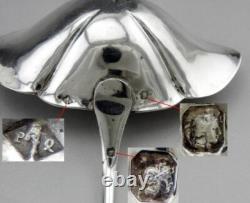 Pretty Punch Bowl or Creamer in Solid Silver and Bone, 19th Century