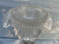 Provencal Oil Lamp Base 19th Century Molded Glass Portieux 26.2cm