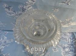 Provencal Oil Lamp Base 19th Century Molded Glass Portieux 26.2cm