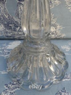 Provencal Oil Lamp Base 19th Century Molded Glass Portieux 26.2cm