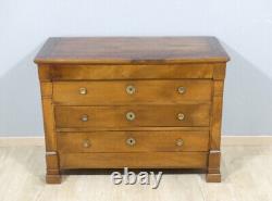 Provincial Commode from the Restoration Period in Solid Walnut, Early 19th Century