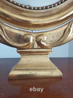 Psyche Mirror/ Oval Empire Period Giltwood Dressing Table with Gold Leaf XIX Century