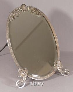 Psychic, Mirror Table Aux Angelots Silver Metal, Era Xixth