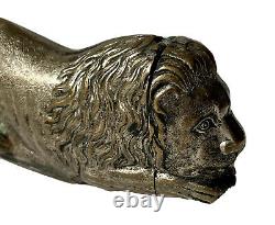 Pyrogène Allumettes Scraper At Lion Couch Silver Metal Age 19th