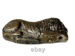 Pyrogène Allumettes Scraper At Lion Couch Silver Metal Age 19th