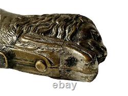 Pyrogène Allumettes Scraper At Lion Couch Silver Metal Age 19th