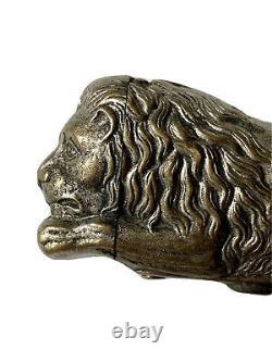 Pyrogène Allumettes Scraper At Lion Couch Silver Metal Age 19th