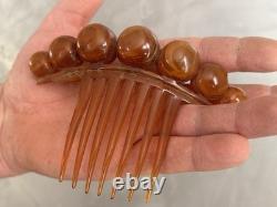 Rare Amber Chignon Comb, 19th Century, Napoleon III Period