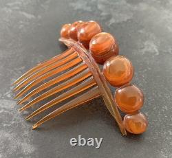 Rare Amber Chignon Comb, 19th Century, Napoleon III Period