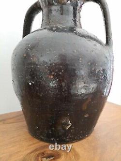 Rare Ancient Terracotta Oil Fire Varnished Era Xixth Century