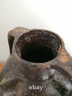 Rare Ancient Terracotta Oil Fire Varnished Era Xixth Century