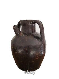 Rare Ancient Terracotta Oil Fire Varnished Era Xixth Century