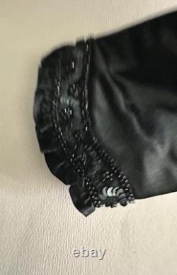 Rare Belle Époque black jet satin jacket & sequins Lisse & Cie Chaumont c. 1900